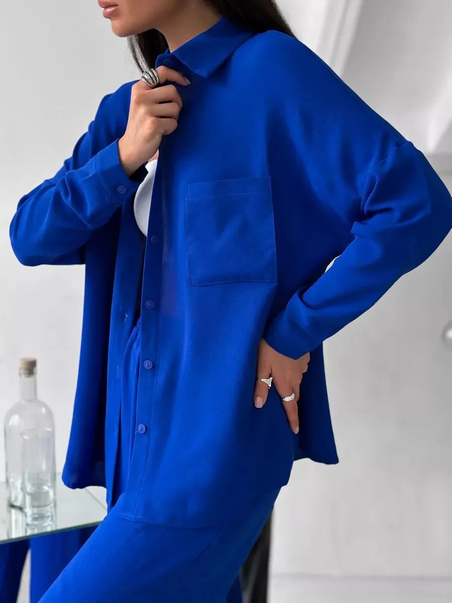 Button Up Long Sleeve Shirt and Pants Set.