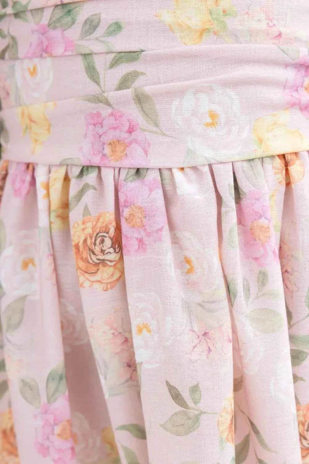 Printed Tie Shoulder Midi Cami Dress.