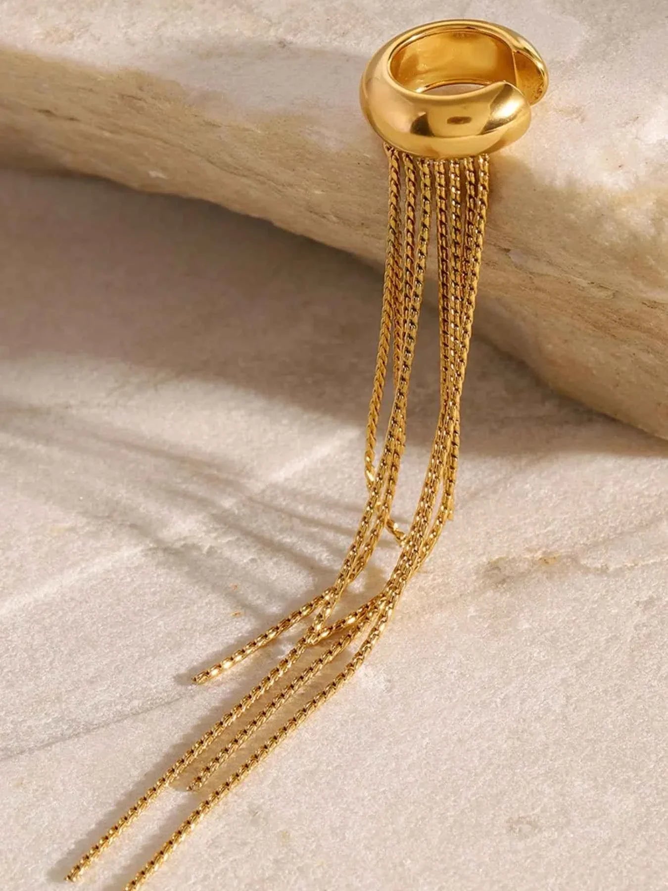 18K Gold-Plated Fringe Earrings.
