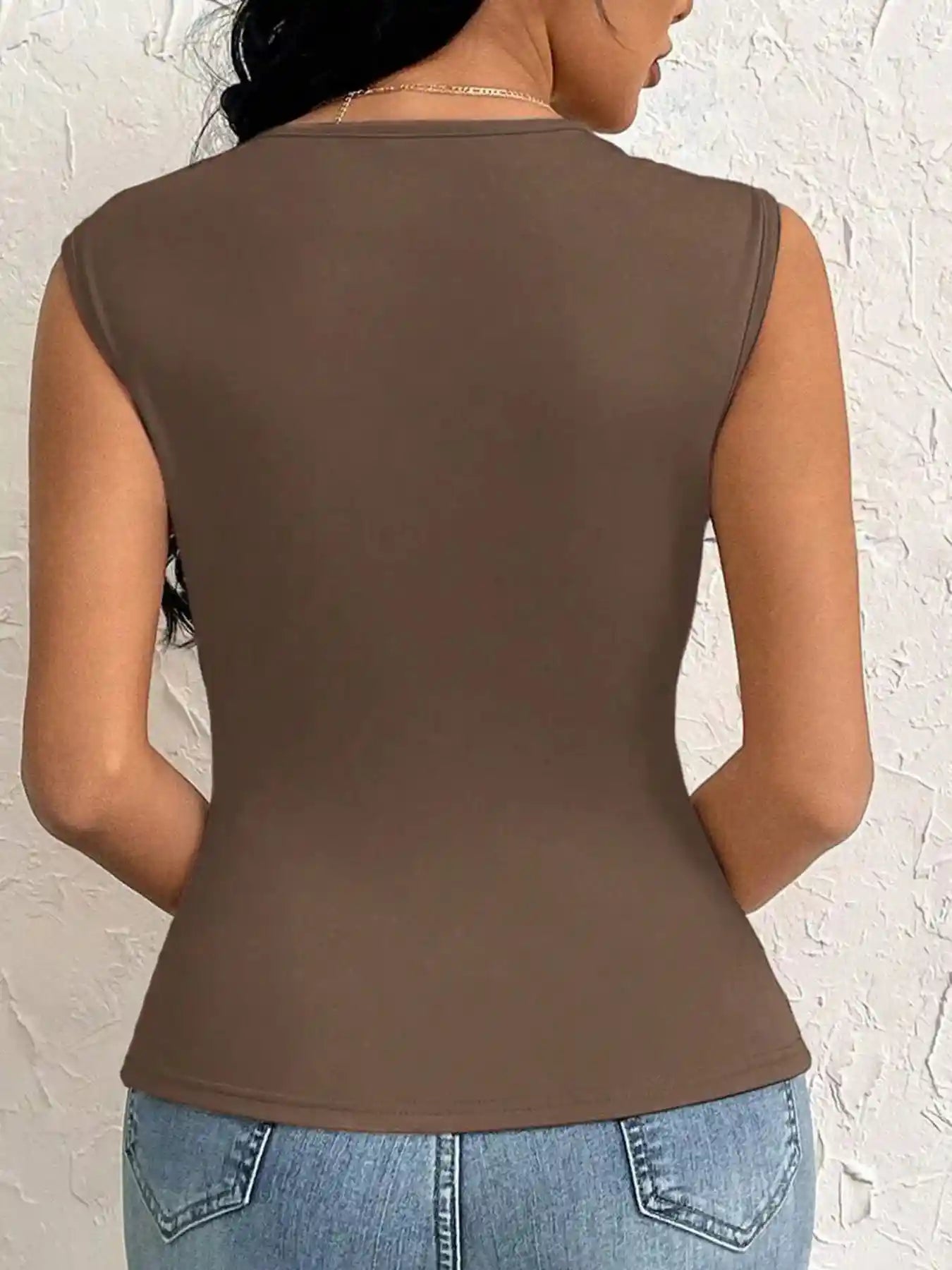Slit Asymmetrical Tank Top.