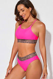 Leopard Contrast Bikini Set.