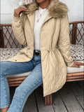 Drawstring Snap Down Long Sleeve Jacket.