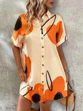 Women’s Printed Button-Front Shirt Dress.
