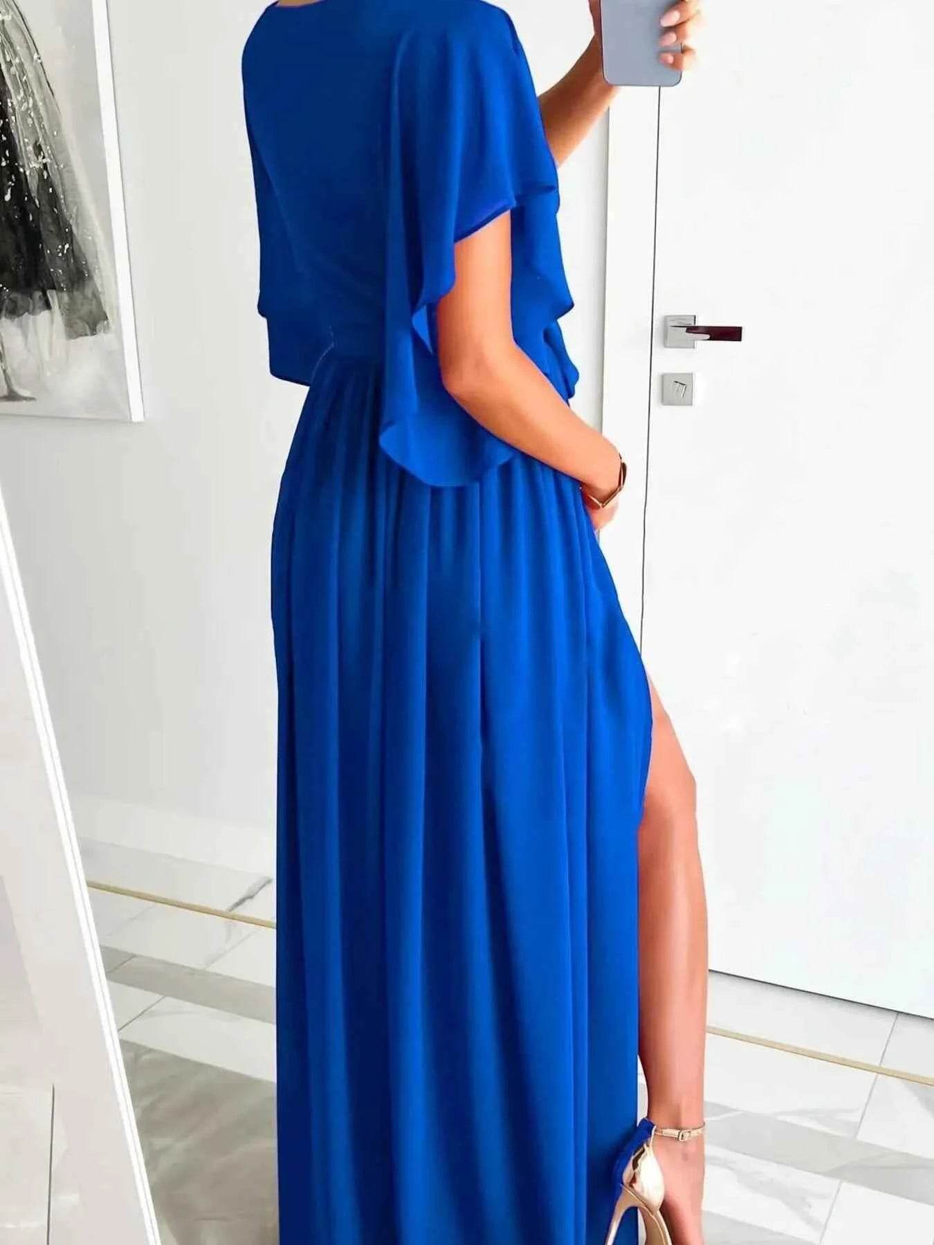 Flutter Sleeve Surplice Tie Waist Dress.