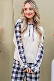 And The Why Drawstring Hooded Top & Plaid Pants Lounge Set.