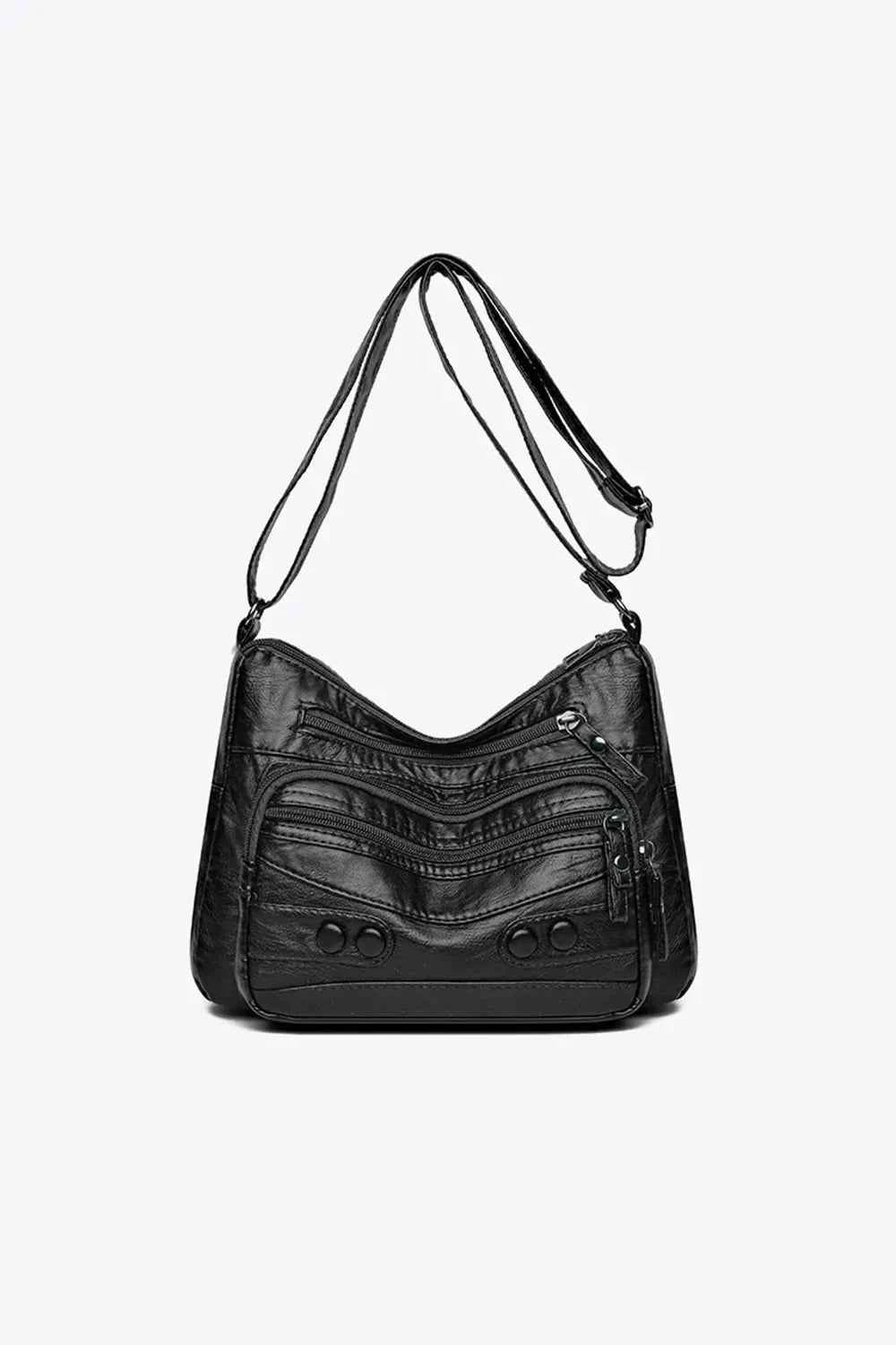 PU Leather Adjustable Strap Shoulder Bag.