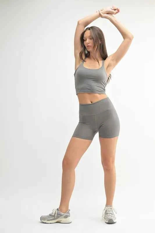 MONO B Venice Cloud Light Crisscross Sports Bra.