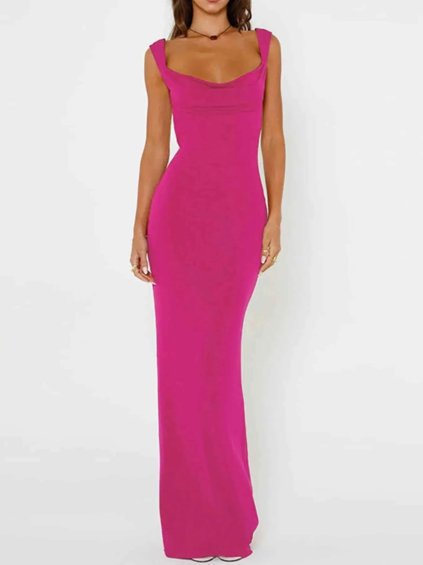 Backless Bow-Tie Back Maxi Dress.