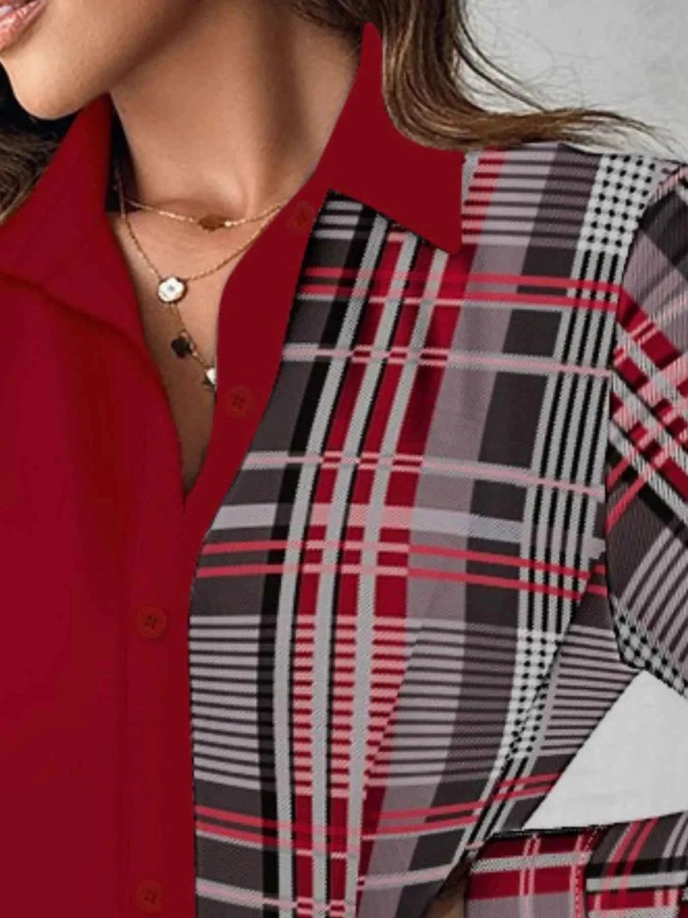 Printed Button Up Long Sleeve Shirt Dress.