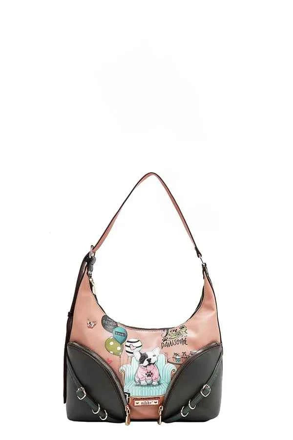 Nicole Lee USA Party King Shoulder Bag with 2 Accessory Pockets.