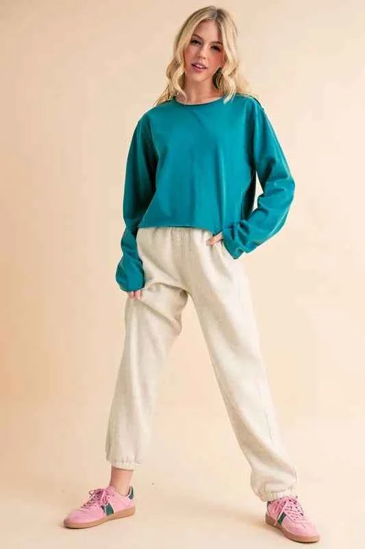 Aemi+Co Drawstring Elastic Waist Joggers.