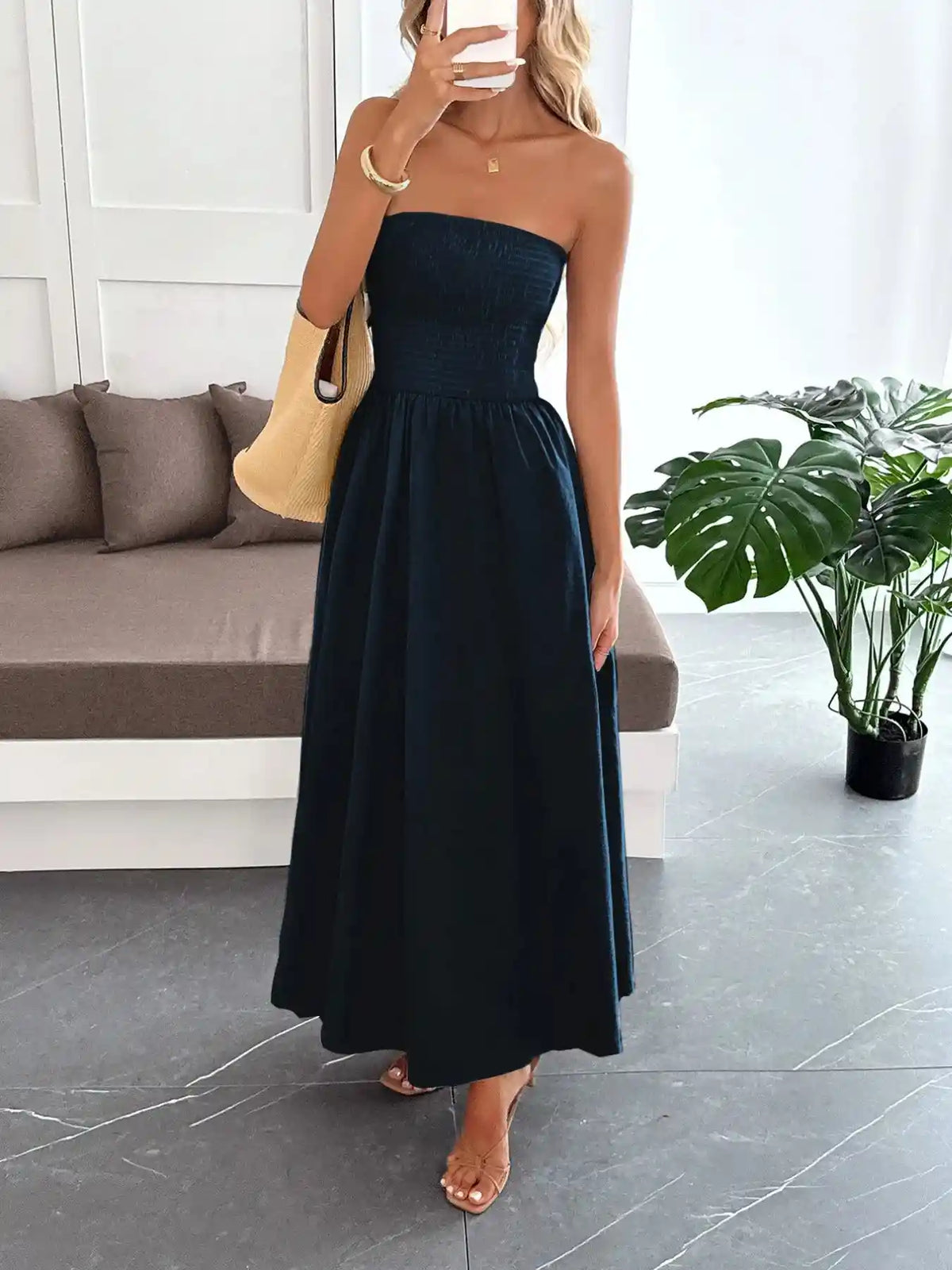Smocked Tube Maxi Dress.