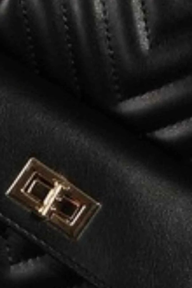 Fame Faux Leather Quilted Crossbody Sling Bag.
