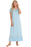 Lace Detail Short Sleeve Lounge Dress.