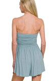 Zenana Double Layered Strapless Tube Top Romper.