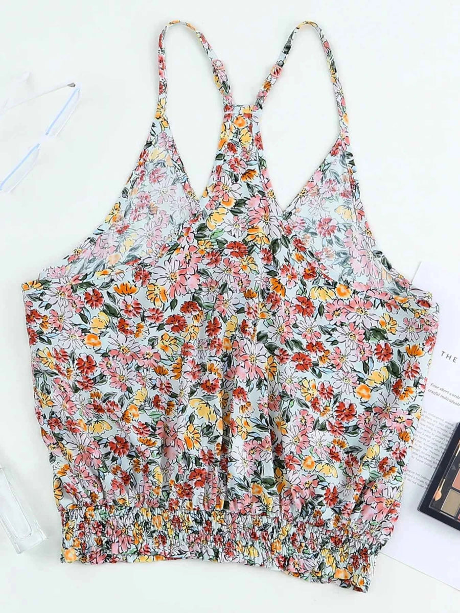 Floral Print Halter Cami Top.
