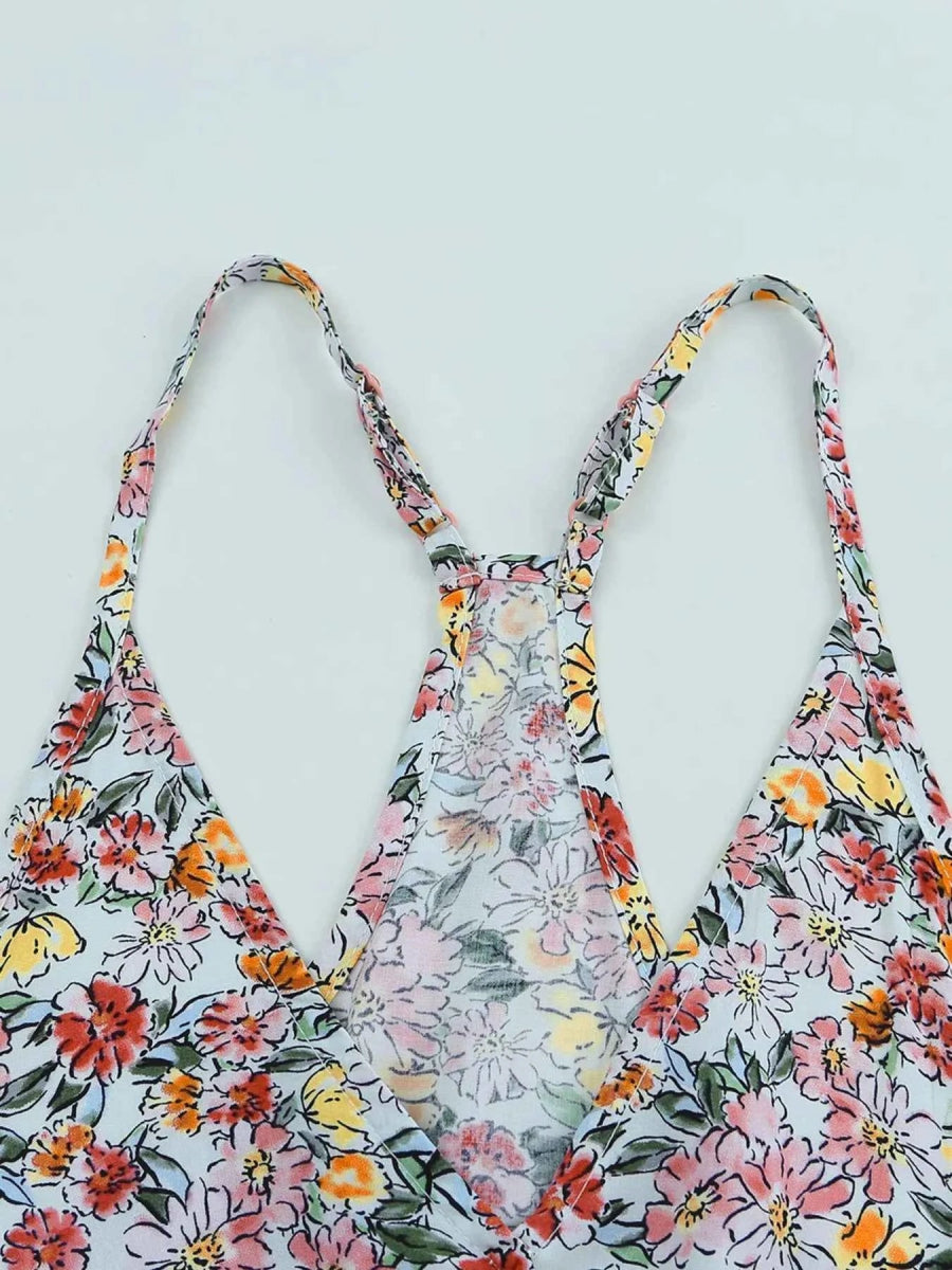Floral Print Halter Cami Top.