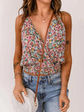 Floral Print Halter Cami Top.
