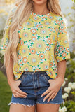 Floral Oversized T-Shirt in Round Neck Design - EBYNN