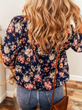 Floral Casual Blouse - Short Sleeve Floral Short Sleeve Casual Blouse - EBYNN