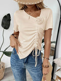 Flower Ruched Front Top for Effortless Style and Comfort - EBYNN