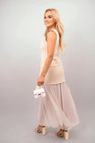 Elena Tailored Vest & Layered Maxi Skirt Co-ord Set.