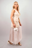 Elena Tailored Vest & Layered Maxi Skirt Co-ord Set.