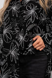 Erin Floral Print Oversized Long Sleeve Button Down Top.