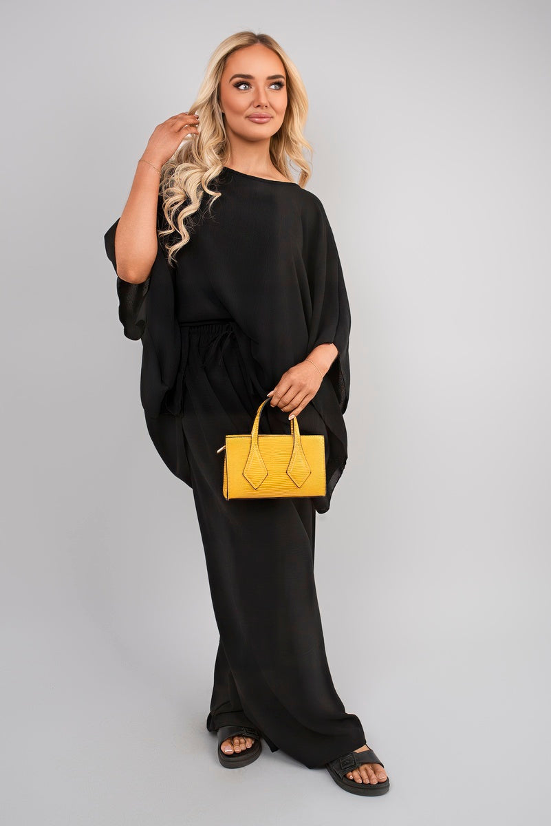 Batwing Top & Drawstring Wide Leg Trousers Co-ord Set.