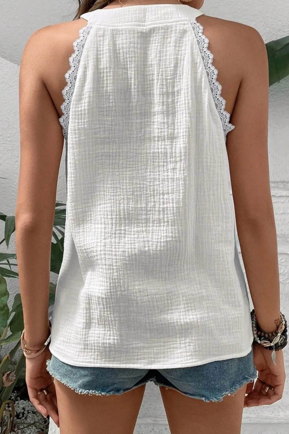 Lace Trim Summer Blouse for Effortless Summer Style - EBYNN
