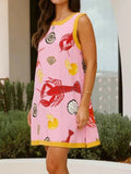 Lobster Print Sleeveless Summer Tank Dress.