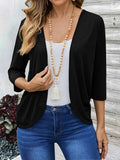 Open Front 3/4 Sleeves Cardigan.