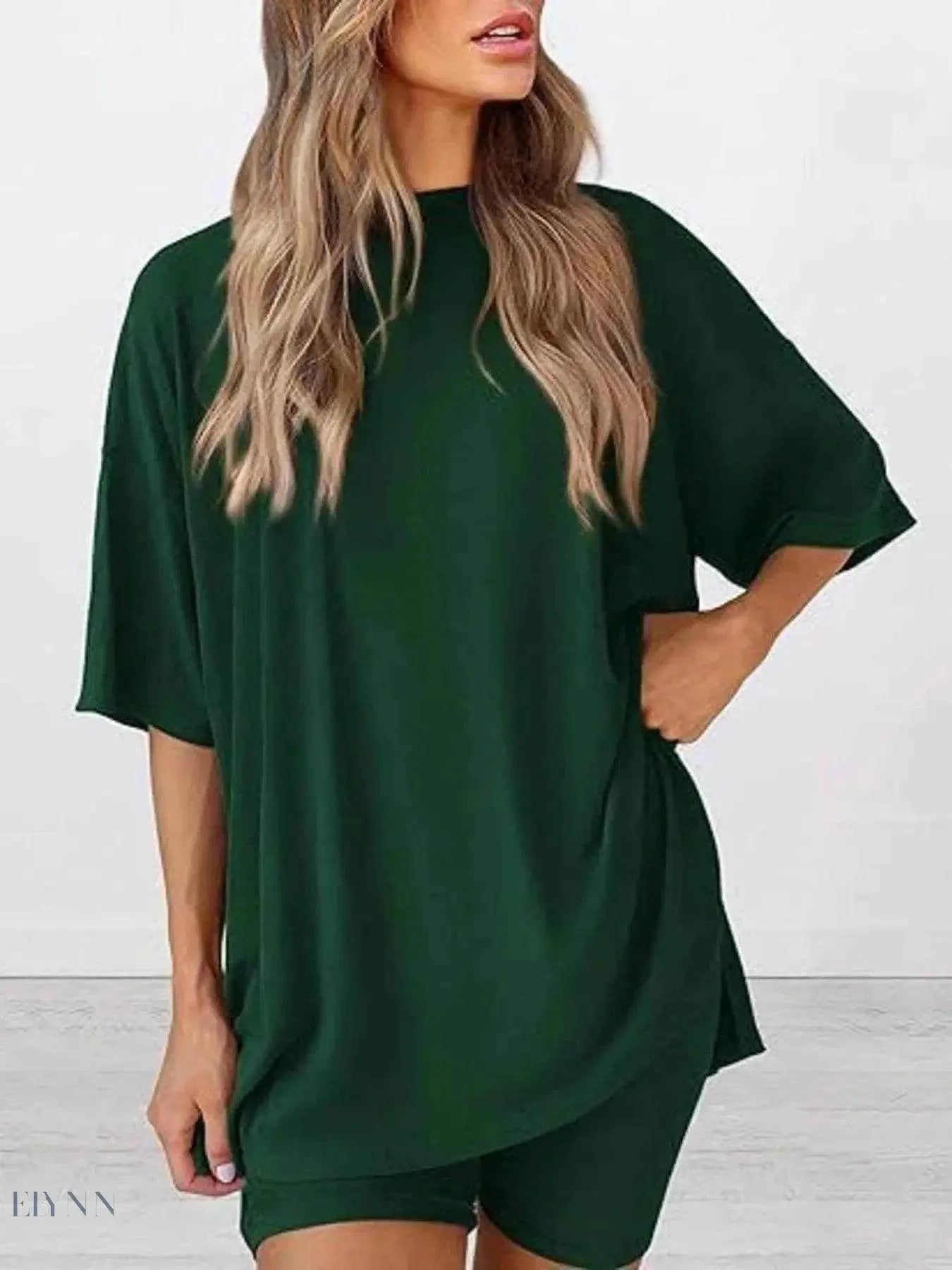 Plus Size Lounge Set for Women - Stylish and Comfortable Olive Outfit for Ultimate Relaxation - EBYNN