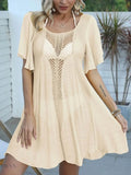 Plus Size Openwork Cover-Up Dress - Lightweight & Stylish - EBYNN