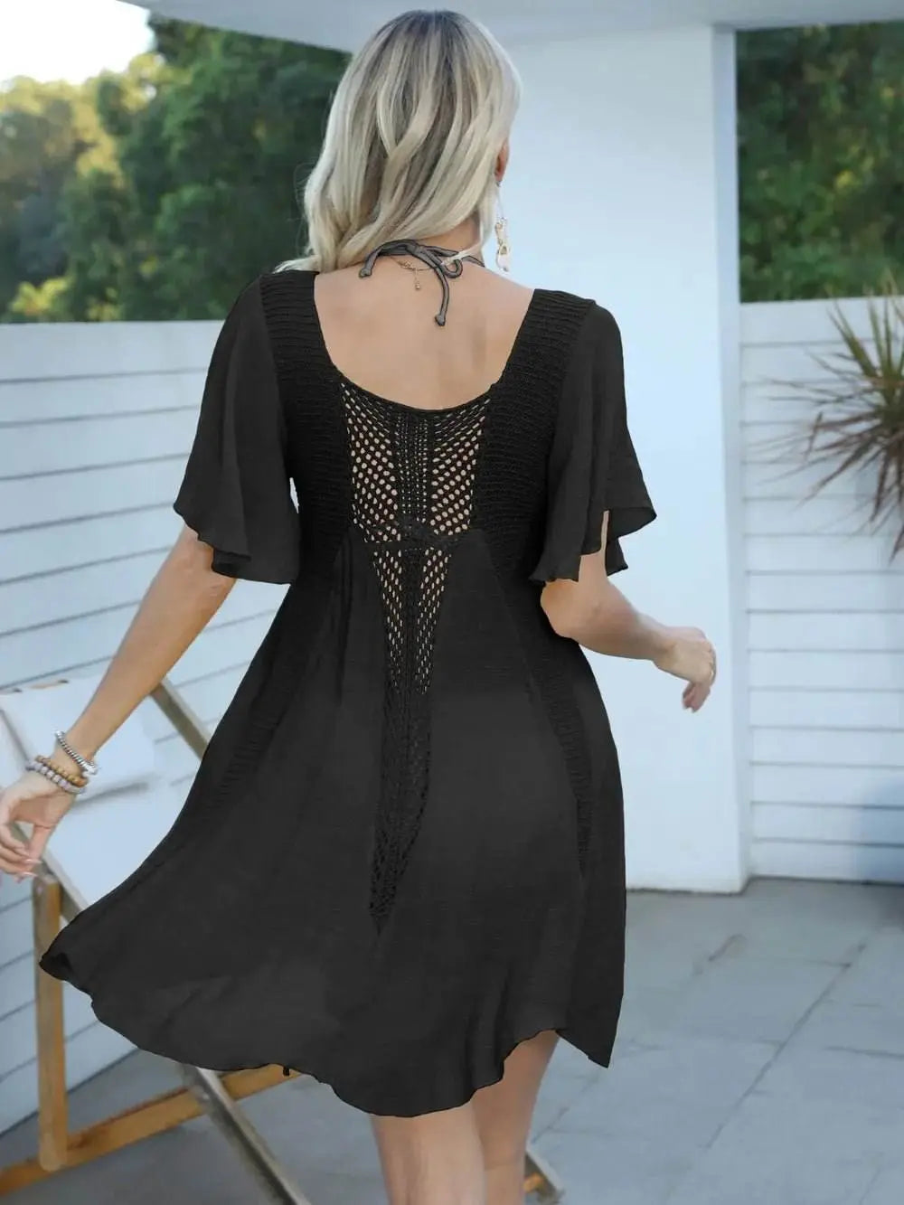 Plus Size Openwork Cover-Up Dress - Lightweight & Stylish - EBYNN