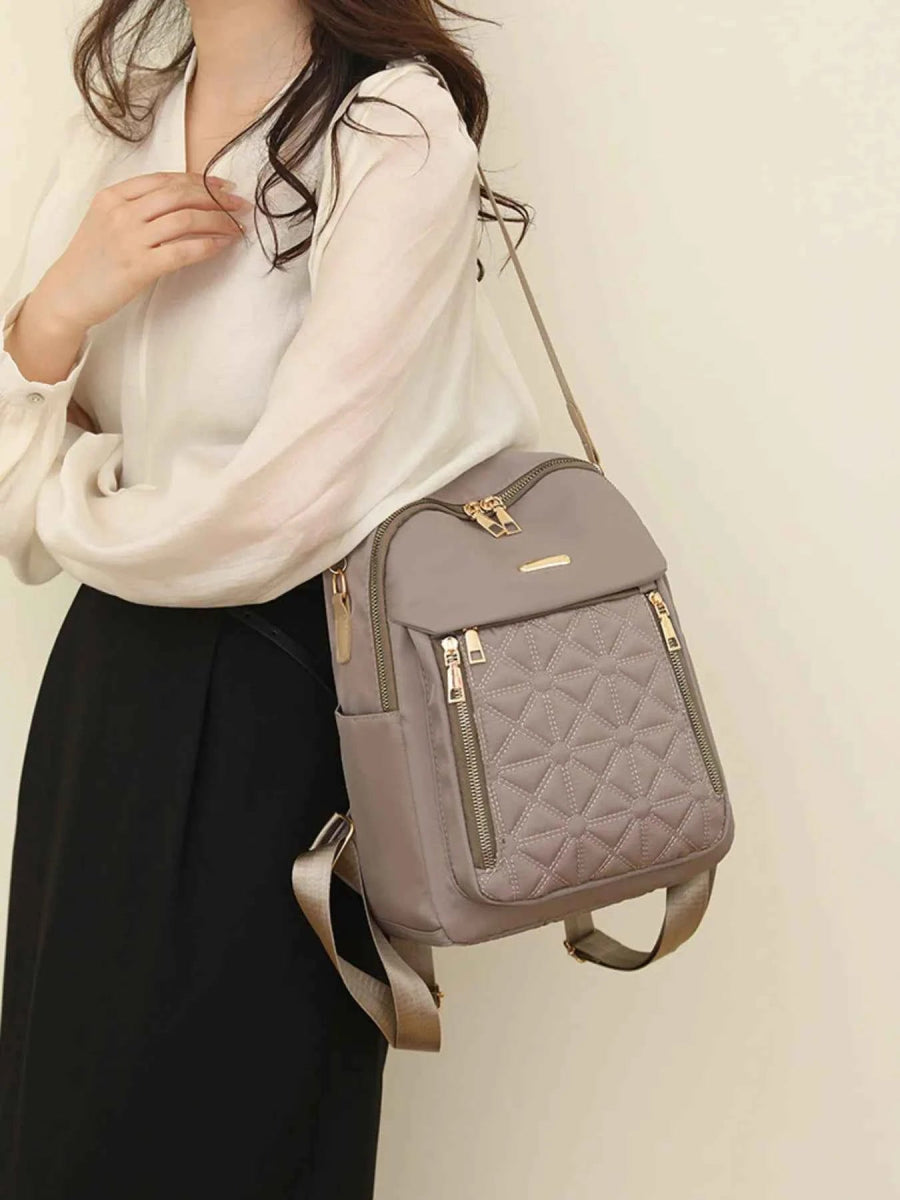 Quilted Oxford Cloth Medium Backpack.
