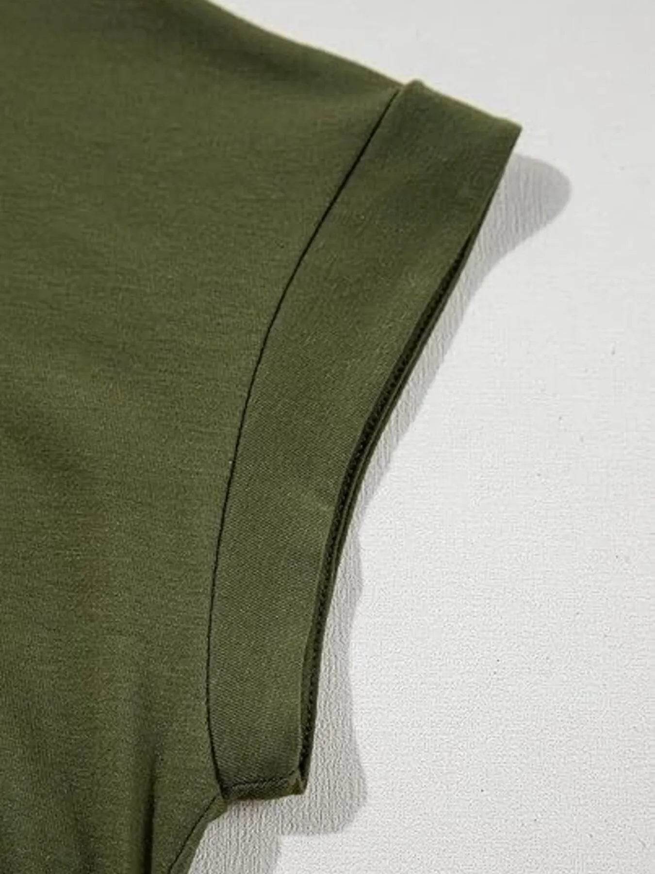 Round Neck Ruched T-Shirt with Short Sleeves for Effortless Style - EBYNN