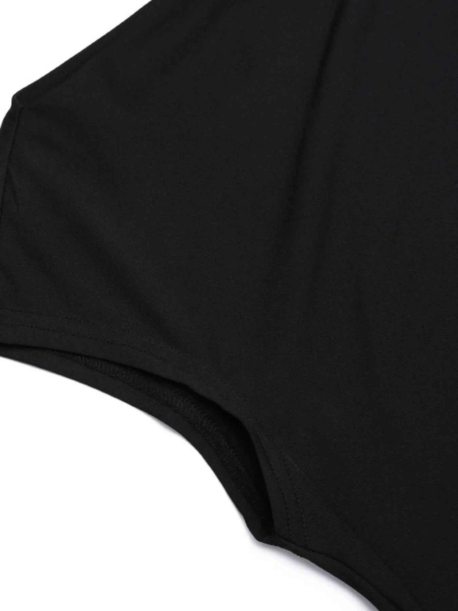 Ruched Slit Cap Sleeve Maxi Dress.