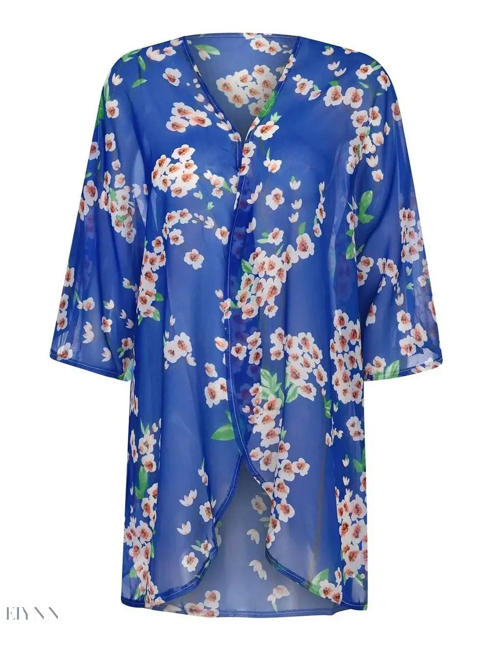Sheer Beach Cover Up Lightweight White Kimono - EBYNN