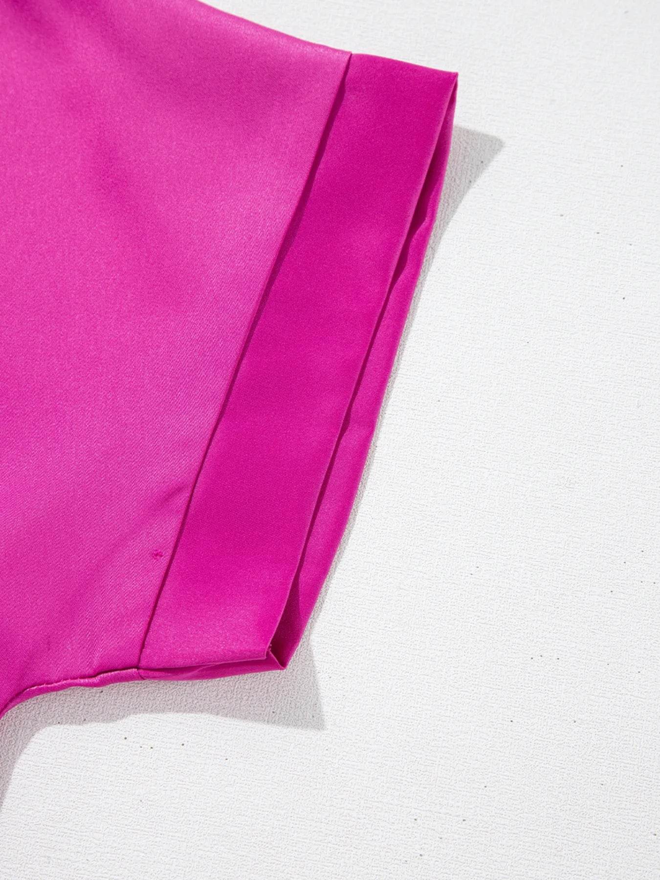 Silky V Neck Blouse with Dolman Sleeves for Effortless Style - EBYNN