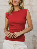 Solid Color Women's T-Shirt - Round Neck Style for Effortless Chic - EBYNN