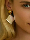 Square Shape Drop Earrings.