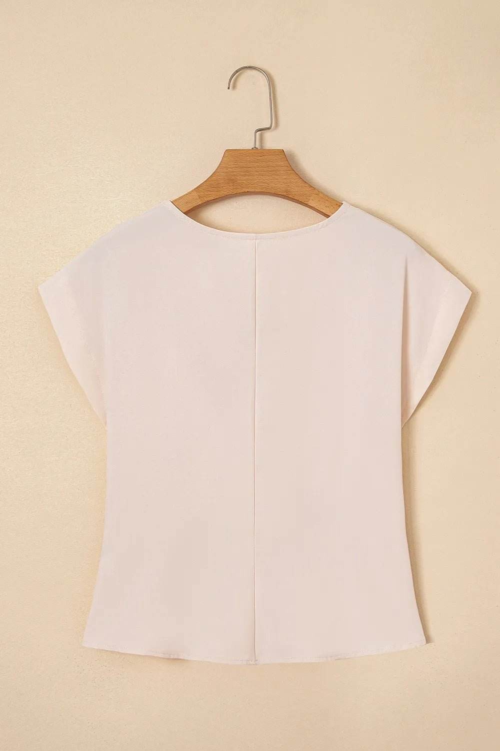 Surplice Ruched Cap Sleeve Blouse for Effortless Style - EBYNN