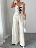 Tie Front Cami Pants Set - Elegant Summer Outfit - EBYNN