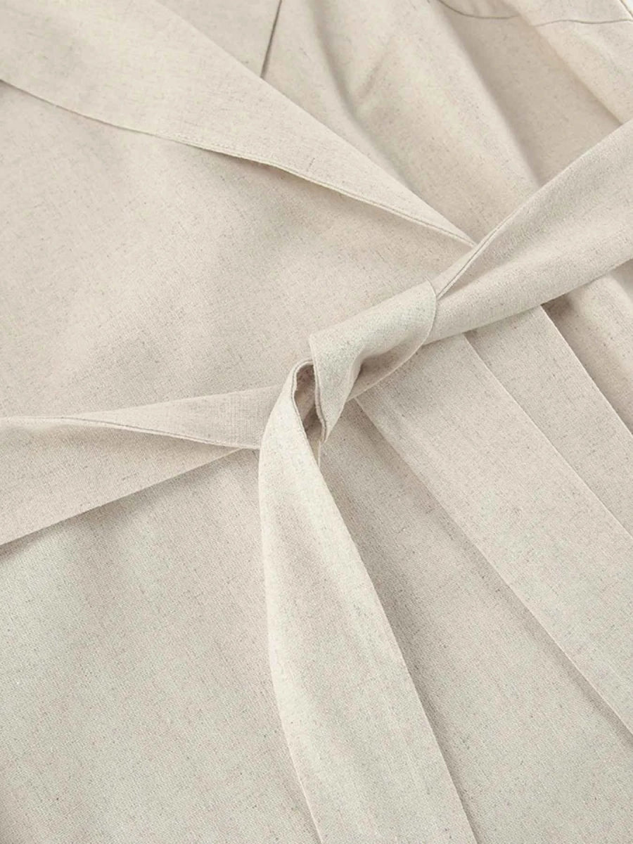 Elegant Tie Waist Cap Sleeve Maxi Dress.