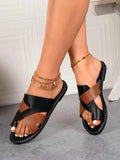 Two-Tone Flat Sandals.