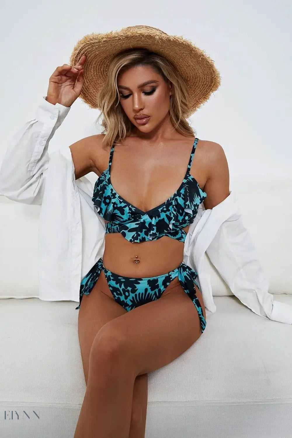 Printed Spaghetti Strap Two-Piece Bikini Set - EBYNN