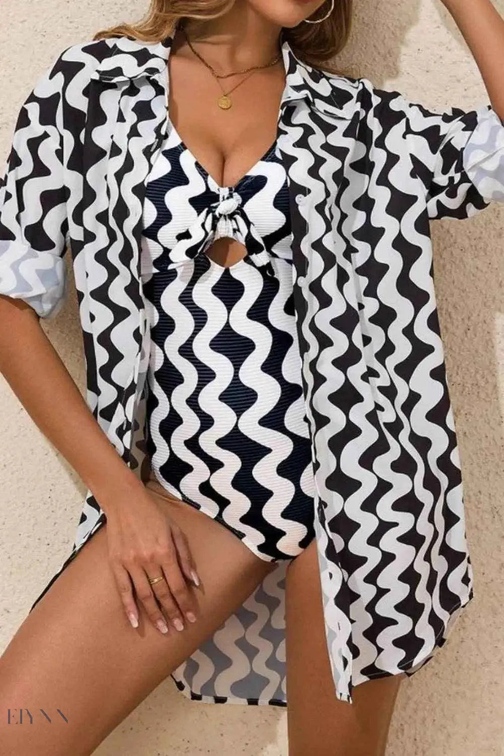 Button Down Beach Cover Up - Retro Wave Style for Ultimate Summer Vibes - EBYNN